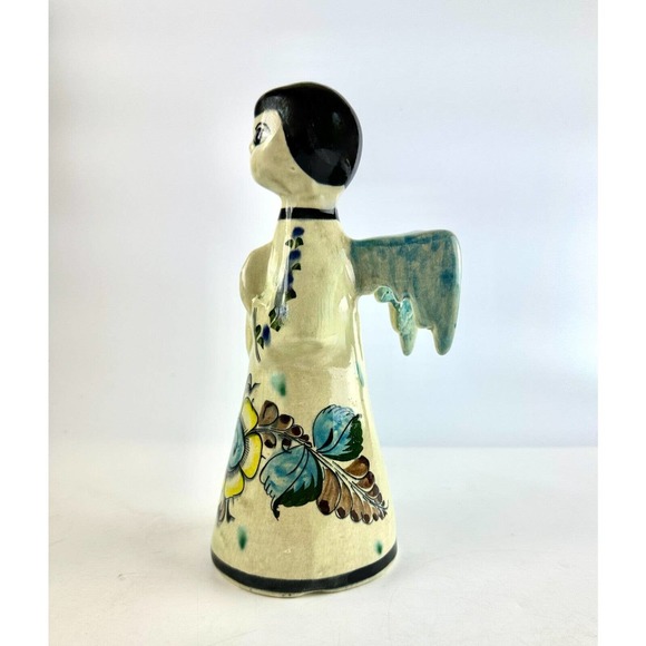 Tonala Mexican Pottery Praying Angel Candlestick Holder - Vintage Folk Art - Picture 3 of 14